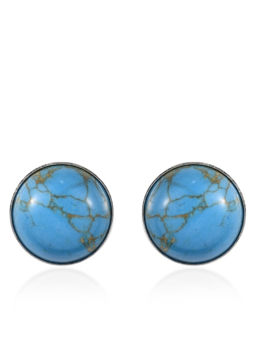 Blue Turquoise Solitaire Stud Earrings LAST PAIR!